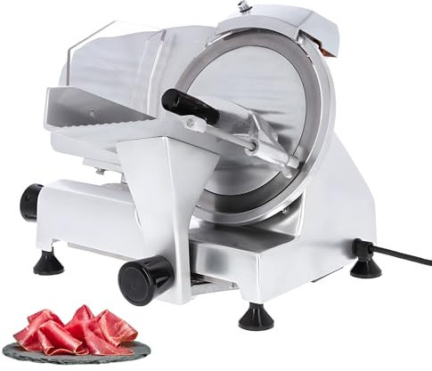 Trancheur Électrique 195 mm – Lame Acier Inox – Épaisseur Réglable 0,2 à 12 mm – Idéal pour Jambon, Viande, Fromage – Puissance 120W