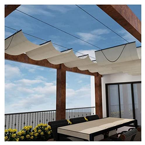 Copertura retrattile per pergola, per terrazza, gazebo, cortile, anti UV, 1 m x 6 m
