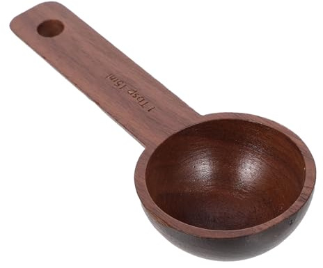 LIFKOME Cuchara Medidora De Madera Para Granos De Café De Nogal Negro Accesorio Hogar Cucharilla De Madera Multifunción
