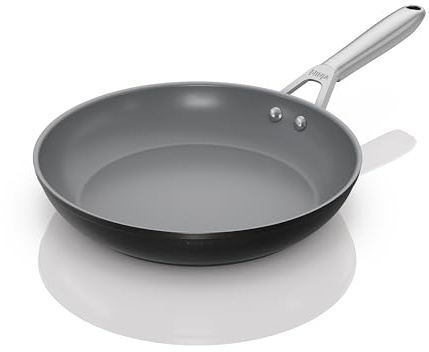 Ninja ZEROSTICK Ceramic Pro 28 cm Frying Pan, Scratch Resistant, Made PTFE-Free, All Hob Compatible,Black, CW30028UK