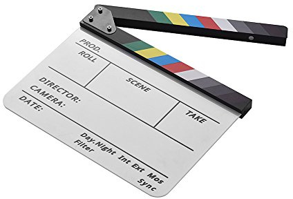 Wakects en Plaquette Effaçable à Sec, Ardoise en Plaquette avec Bâton coloré Magnétique, Plate-Forme de Film télévisé Professionnel pour la Réalisation de (bâton Multicolore)