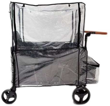 Barnvagn regnskydd kompatibelt med Wonderfold W4 Wagon, 4-sits vagn regnskydd vattentätt och vindtätt (barnvagnsvagn ingår inte)