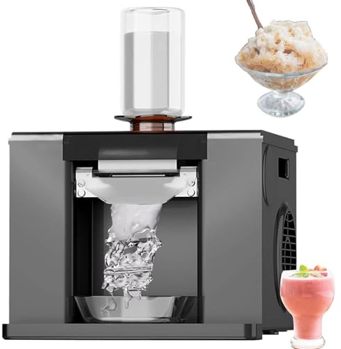 DDZJTPP Tritaghiaccio Professionale Snowflake, Macchina per Bevande Fredde Slushie Commerciale, Secchio da 750 Ml, Pulizia One-Touch, con unità di Raffreddamento Ad Aria, per Bar/Papillon,Black