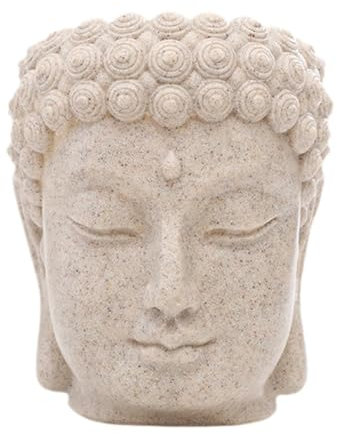 Qianly Buddha Kopf Figur, Blumentopf, Pflanzgefäß, Tischdekoration, Blumentopf für Drinnen Und Draußen, Stil b