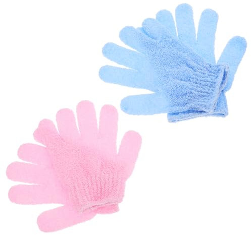Vaguelly 2paires Gants Exfoliants Pour Douche Gommage Corporel Éliminateurs De Peaux Mortes Lavage Spa Doux Et Robuste Conçus Pour Exfoliation Profonde
