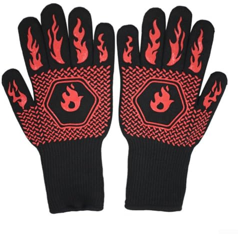 Gants de cuisine confortables résistants au feu et parfaits pour diverses utilisations (rouge)