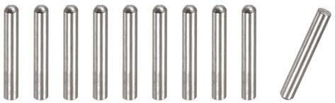 sourcing map Spine per tasselli da 3 x 12 mm, 10 pezzi in acciaio inossidabile 304 a testa tonda piatta smussata con estremità smussata, perni per letti a castello e mensole, elementi di fissaggio