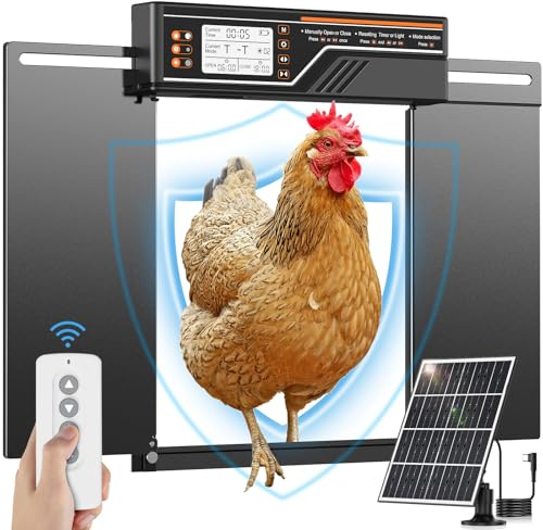 Große automatische Hühnerstalltür, Aluminium automatische Hühnertür mit Solar-Panel