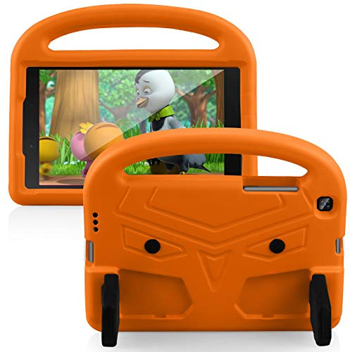 Resa med surfplatta Tablet Case For Samsung Galaxy T290 / T295 Silikonväska For barn, For ShocktoProof Lightweight Drop-toxa Stand, med handtag och kickstand(Orange)