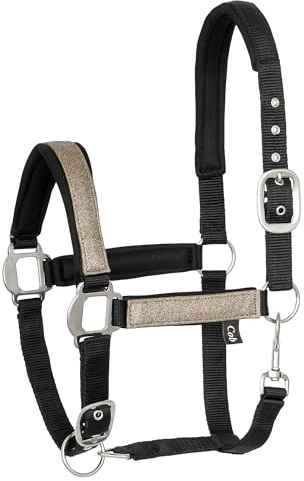 Start Neoprene Halfter für Pferd Warmblut, Vollblut – Stallhalfter, Weidehalfter, 2 Fach verstellbar an Kinnriemen und Genickstück, sicher & reißfest, Halfter Cob (Schwarz/Mehrfarbig, Full (Warmblut))