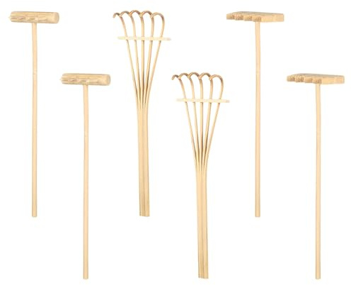 DECOMELODY 6 pièces Râteaux Miniatures pour Jardin Zen Bambou Bac à Sable Outils Relaxants Créatifs et Décoratifs pour Maison et Bureau