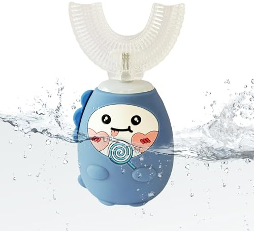 Cepillo De Dientes En Forma De U Para Niños,Cepillo de Dientes Eléctrico en Forma de U con 3 Modos y Temporizador - Herramienta Automática de Limpieza - para Viajes, Escuela, Hogar y