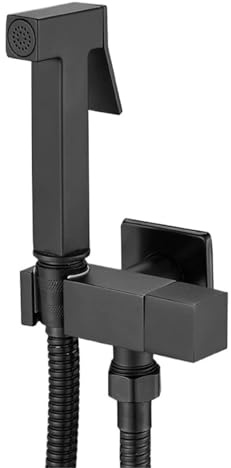 Ensemble de douchette de bidet murale grise for WC, robinet de bidet en laiton, douchette haute pression couleur or brossé(DVPEN01-SL)
