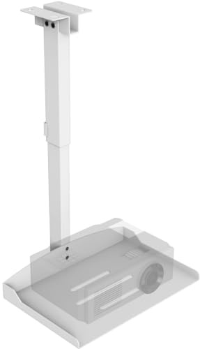 Adjustable Height Projector Ceiling Mount for Home Theater Or Office(White)