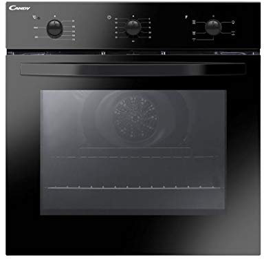 Candy FCS 502 N/E Forno Elettrico da Incasso, Ventilato, Capacità 65 Litri, Funzione Grill e Pizza, 5 Programmi, 56.8x59.5x59.5 cm, Nero, Classe A