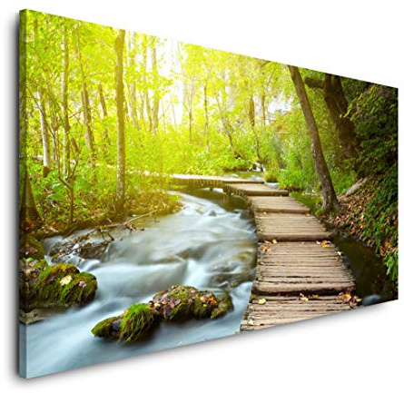 Steg mit mit Wasser 120x 60cm Panorama Leinwand Bild XXL Format Wandbilder Wohnzimmer Wohnung Deko Kunstdrucke