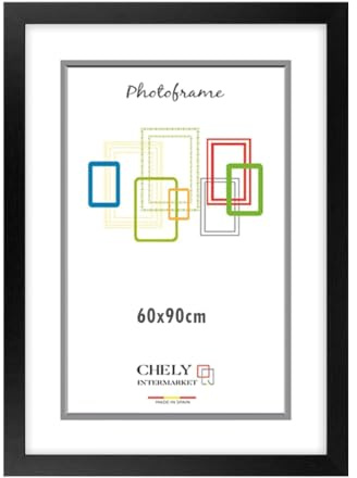 CHELY INTERMARKET MOD272 Marco Fotos Grande 60x90cm Galería Decorativo Color Negro Estilo Moderno Clásico Madera Moldura Relieve Cuadro Horizontal Vertical Poster Diploma Pared Estético