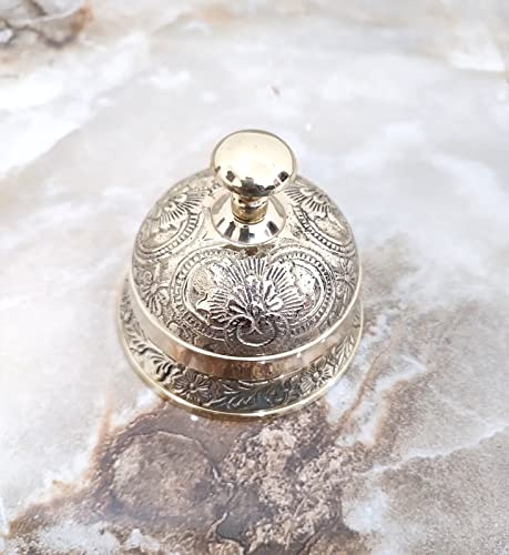 Goldene polnische Handgemachte Glocke im Vintage-Stil aus Messing für Hotel- und Tischglocke