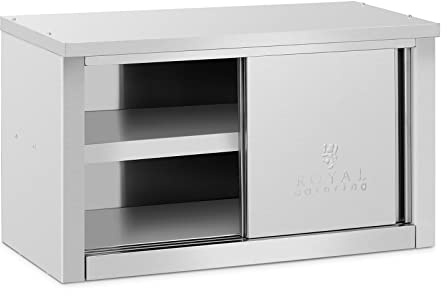 Royal Catering Armario de Pared Mueble en Acero Inoxidable RCAT-90/40/50-C (900 x 400 x 500 mm, Material de Montaje Incluido, Acero Inoxidable)
