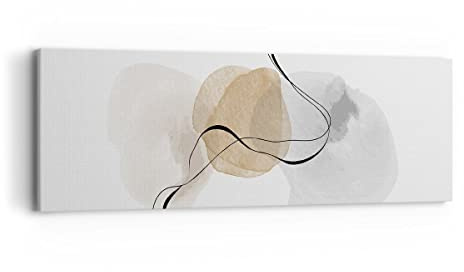ARTTOR Tableau sur Toile Décoratif 90x30 cm Abstrait Pastel - 4827 | Aquarelle Minimalist Impression sur Toile Décoration Murale Art Mural Toile Imprimée Salon Chambre Cuisine ARTTOR