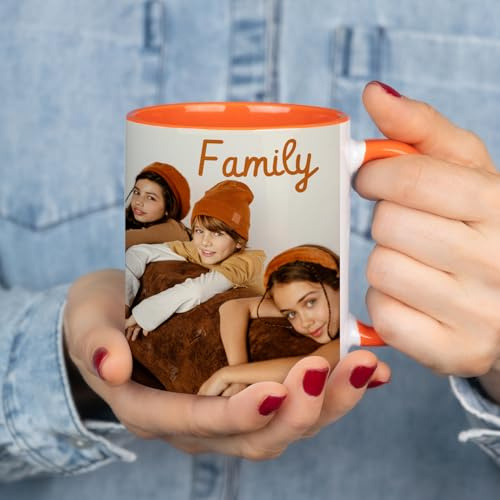 Wanapix | Taza Naranja Personalizada con Foto y Texto | 325ml