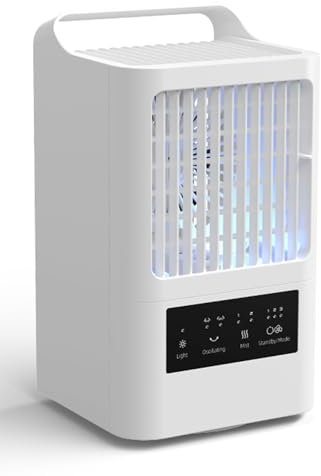 OMISOON Mobile Klimaanlage 800ml, 4 in1 Klimagerät, 120° Oszillation, 3 Lüftergeschwindigkeiten, 2 Nebelmodi, Mini mit Griff, Tragbarer Luftkühler Geeignet für Schlafzimmer, Büro