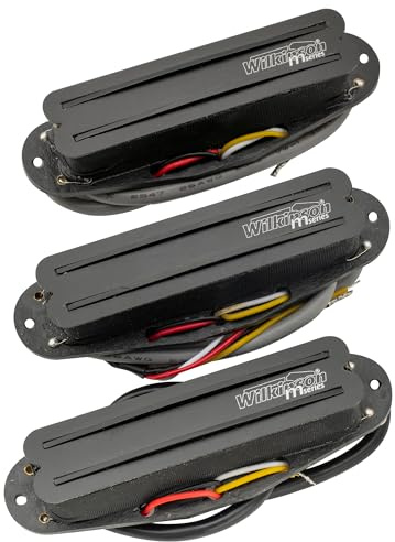 Wilkinson WOTBS Hot Rail Keramik Humbucker im Single Coil Format Tonabnehmer Pickups Set für Stratocaster E-Gitarre, Schwarz