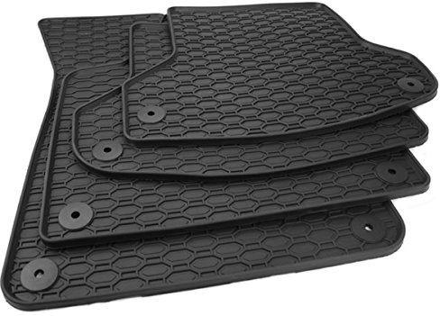 Gummimatten Kompatibel mit A3 S3 RS3 (8P) + Sportback 2003-2012 Fußmatten | Automatten in Premium Qualität 100% passgenau Allwetter Waben Design Schmutz Schnee & Feuchtigkeit rutschfest 4-tlg. schwarz
