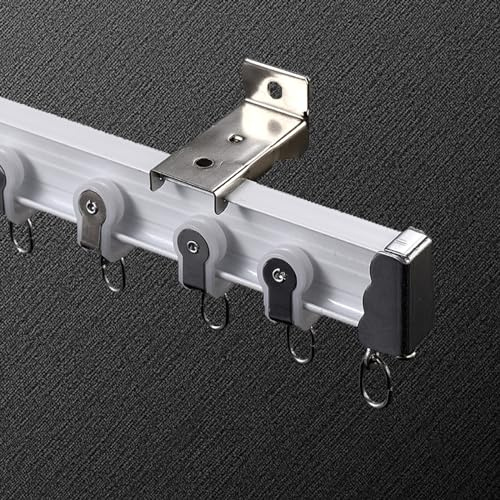 JEDAL Flexible Und Biegbare Decken-Vorhangschiene 1-4M, Einfache Installation Gardienenschiene Mit Stummen Rollen Für Vorhänge, Raumteiler, Wohnmobil-Vorhang (Color : White Wall Mount, Size : 2m)