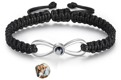 Benutzerdefinierte Foto Armbänder Mit Bild Innen Personalisiertes Bild Armband für Mädchen Jungen Personalisierte Foto Geschenke für Männer Frauen Geburtstag Valentinstag