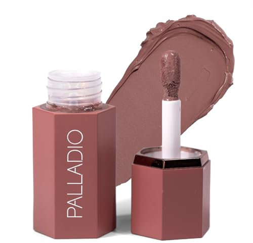 Palladio Liquid Blush for Cheeks & Lips 2-in-1 Makeup Face Blush, Weightless Cream Formula, Smudge Proof Long-Wearing Pigmented Blush, Natural Look Makeup Face Blushes, Dewy Finish, Dusty Rose