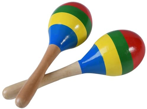 Spactz Maracas Handpercussion-Rasseln, Rumba-Shaker-Musikinstrument Aus für Kinder und Erwachsene, 2er-Set, Langlebig, 20 X 6 cm