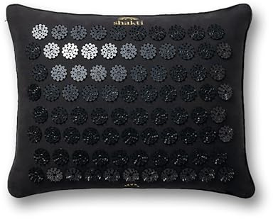 ShaktiMat [La Original Almohada de Acupresión - Algodón orgánico, Fabricación ética - para Relajación, Alivia Dolores de Cabeza, de Cuello y Hombros - Mejora la circulación y el sueño - Negro ónix