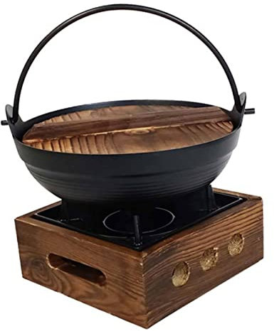 Alipis Japanischer Hot Pot Aus Gusseisen Mit Kamin Japanischer Kochtopf Für Shabu Shabu Outdoor-camping
