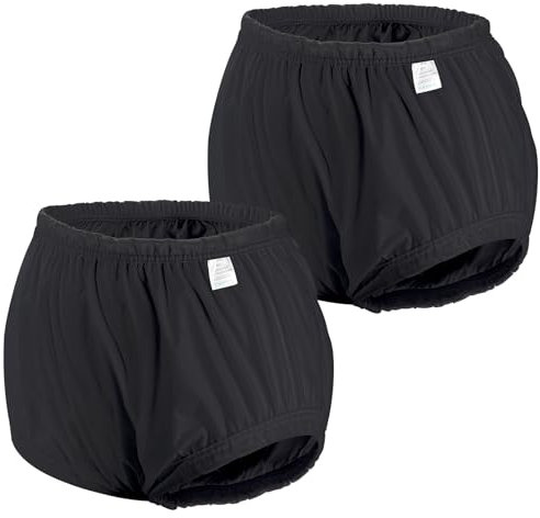 Carer 2 Pcs Adult Diapers Covers for Incontinence Washable Leakproof Underwear Reusable Waterproof Incontinence Underwear Unisex Black M