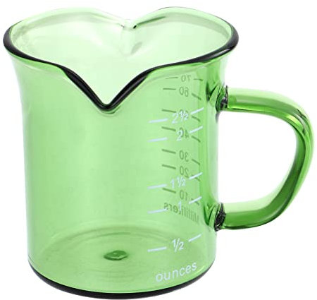 IUokLU Taza medidora de Vidrio con Doble Pico cafetera lechera Jarra para Crema Jarabe aderezo Utensilios de Cocina Tazas Azules para el hogar,Verde
