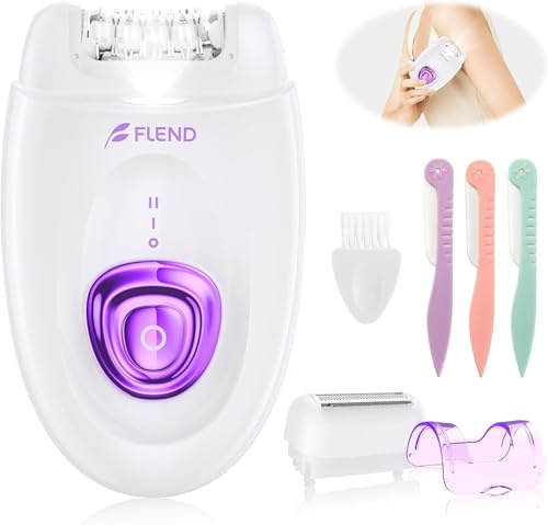 Elektrischer Epilierer für Damen, 2 in 1 Epilierer mit LED-Licht für Achselhöhlen, Beine, Arme, Epilierer für Beine, Epilierer für das Gesicht, Elektrorasierer und Epilierer