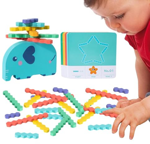 Stapelspiel für Spielzeug, Spielzeug zum Stapeln von Tieren aus Holz, Elefanten-Stapelspiel aus Holz für | Lebendige Farben, Lernspielzeug für Schule, Reisen, Park
