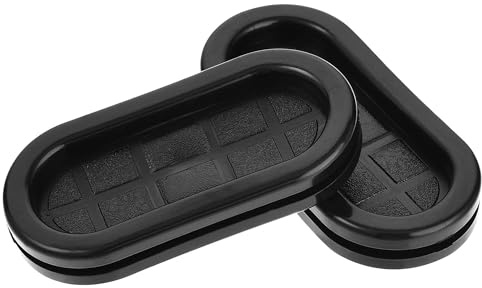 TA-VIGOR 10Pcs Oval Rubber Grommets 45 x 20mm Double Sided Hole Plugs | Black Rubber Closed Grommets, Electrical Wire Gasket for Wire Cable Protection