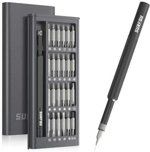 SURFOU 49 IN 1 Präzisionsschraubendreher, Precision Screwdriver Set, Feinmechaniker Schraubendreher, Magnetisch Präzisions Schraubendreher Bits, Tragbares Mini Werkzeug für PC, MacBook, Elektronik