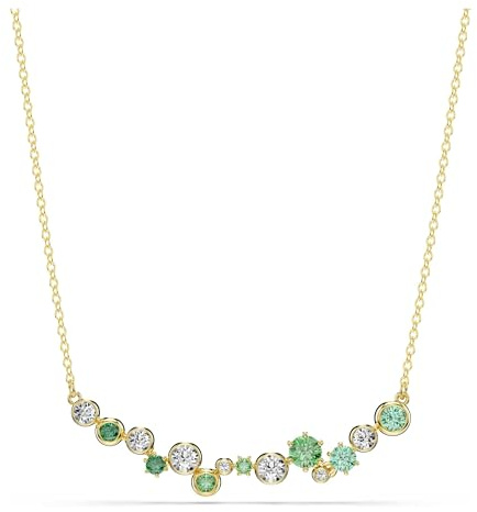 Swarovski Constella Collana, Gioiello con Cristalli Cry e Zirconia Verdi, Taglio Misto, Chiusura con Meccanismo a Scorrimento, Placcatura in Tonalità Oro, 38-48 cm, 1 x 5,8 cm