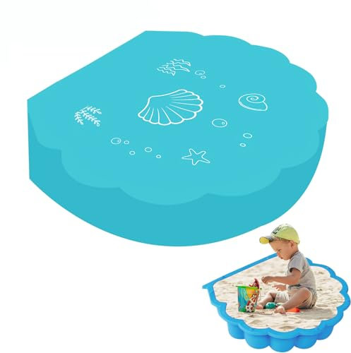 Blau Sandmuschel Abdeckung, Wasserdicht und Winddicht Sandabdeckung, Abdeckplane für Sand mit Niedliches Muschelmuster ( für Sandmuschel 100 * 15cm )