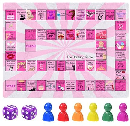 Giochi Di Bere Da Tavolo - Gioco Da Tavolo Per Adulti | Tavole Da Bereg Mat | Gioco Per Feste Per Adulti | Esilarante Consiglio Ubriaco Impermeabile Impostato Per Il Divertimento In Famiglia | Attivit