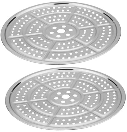 LIFKOME 2piezas Vaporera Inoxidable Bandejas Redondas Para Cocinar Al Vapor Estuche Vapor Rejilla Para Conservas