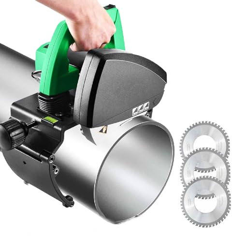 ANGDI Tagliatubi Elettrico Automatico, tagliatubi di precisione di Livello Industriale con 3 Lama per segas, 5 velocità Regolabili, tagliatubi Portatile per Acciaio plastico e Acciaio(﻿15-220mm)