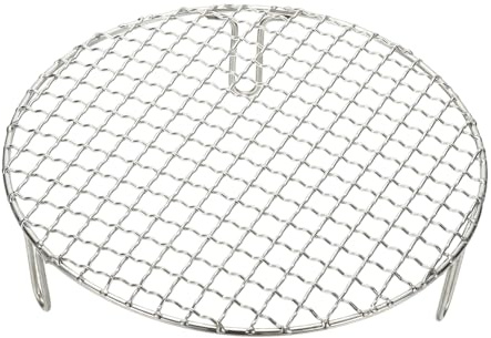 sourcing map 9 Inch Round Cooking Rack, Stainless Steel Canning Racks with Legs, Barbecue Mesh Grill for Baking Cooling Steaming Cookware