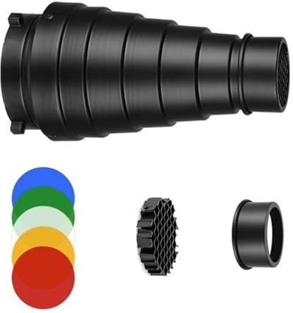 LIUZIKUN Modificador de luz para fotografía, Juego cónico de Aluminio para Estudio y Uso en Exteriores para Montura