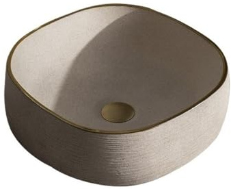 Lavabo Bagno Lavandino quadrato da appoggio 40 * 40 * 12 cm (L*W*H), lavandini da bagno in ceramica sopra il piano Lavabo da parete