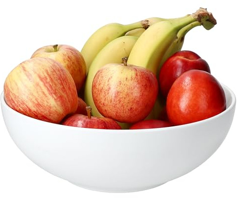 MamboCat STABIL Salatschale groß Ø 26 cm I 2L I weiße Porzellan Servierschalen für Salat, Obst, Beilagen & Snacks | XL-Schüssel für Frühstück, Mittag, Kaffee & Abendbrot