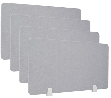 uyoyous 4 Pcs Acoustic Desk Divider Desk Partition 31.5 x 15.75 Inch Table Freestanding Up Privacy Panel Protective with Clamps Visual Distraction and Noise Reducing for Offices Schools Call Centers